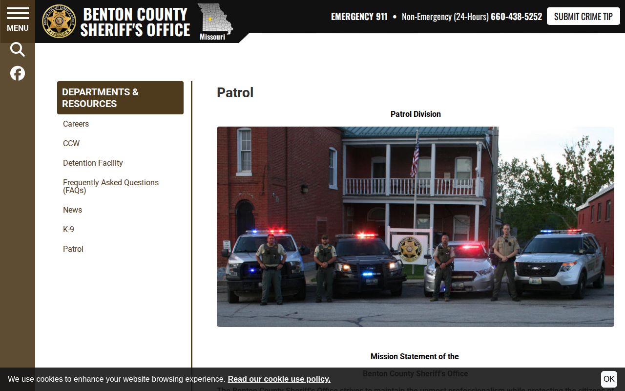 Benton County 24-hour release records custodian information