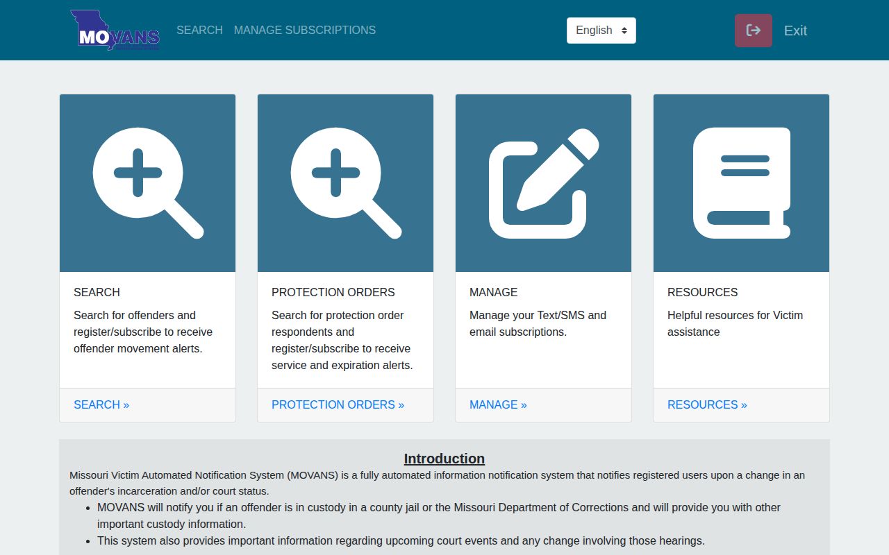 Missouri MOVANS portal showing provider selection for a specific person search